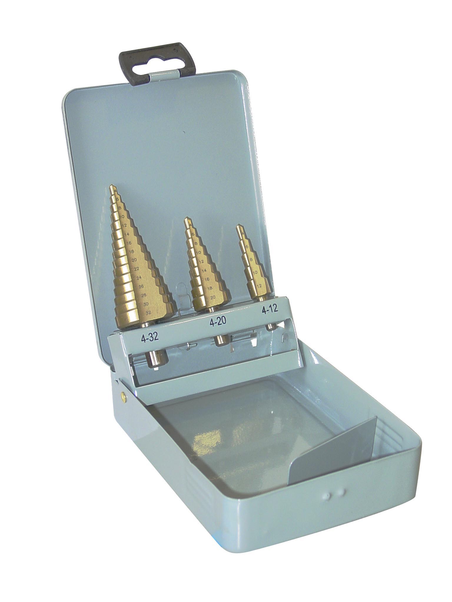 Getrapte plaatboren set 3 dlg.