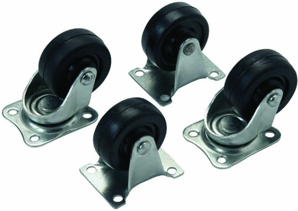 4x rubber wiel 40 mm