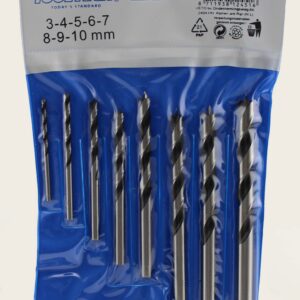 Houtborenset 3-4-5-6-7-8-9-10 mm in plastic etui