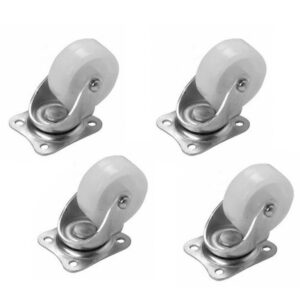 4x zwenkwiel nylon 40 mm wit