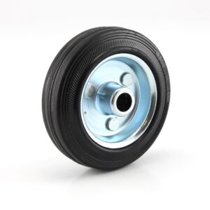 Volrubber wiel metaal 125 mm